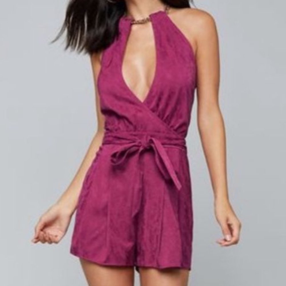 BEBE PINK Romper Jacquard Chain Neck 18 1X